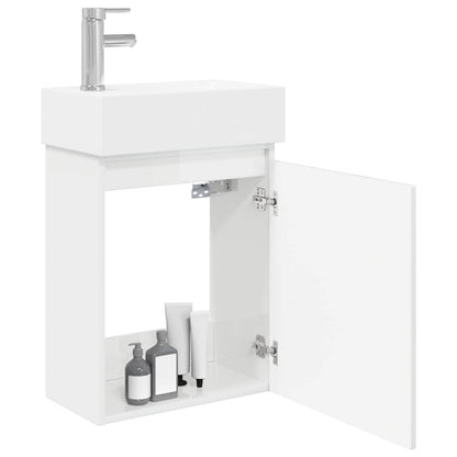 vidaXL Bathroom Vanity Unit with Tap High Gloss White