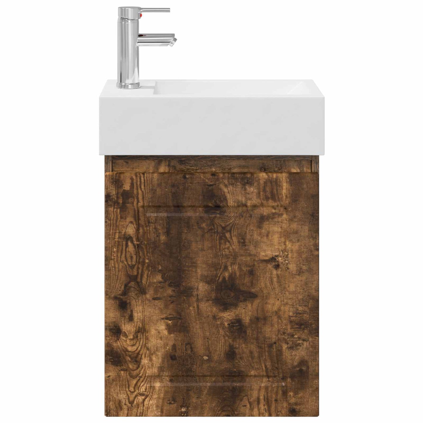 vidaXL Bathroom Vanity Unit with Tap Smoked Oak 45.5 x 22.5 x 84 cm