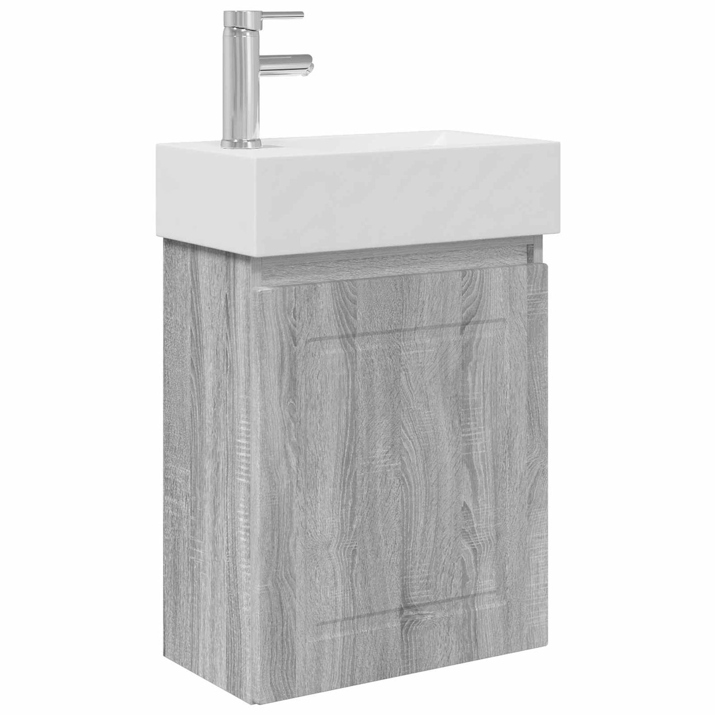 vidaXL Bathroom Vanity Unit with Tap Grey Sonoma 45.5 x 22.5 x 84 cm