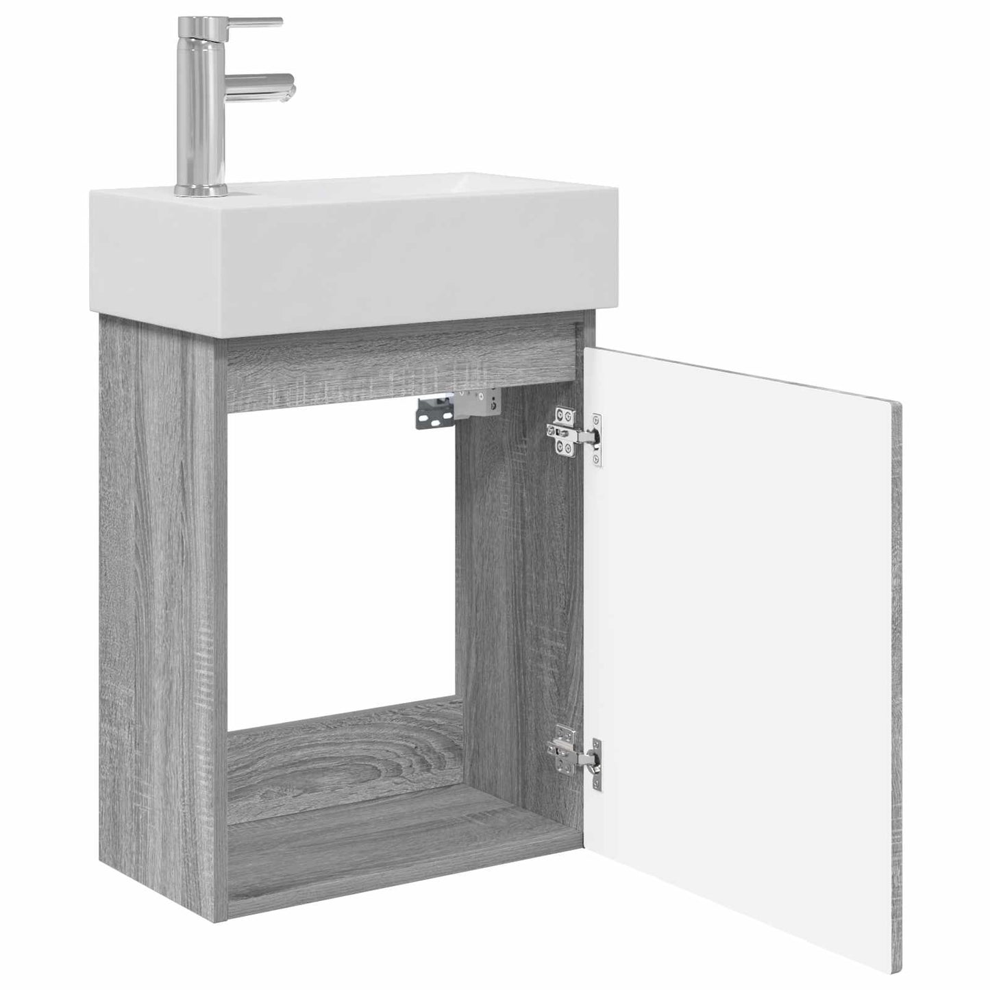vidaXL Bathroom Vanity Unit with Tap Grey Sonoma 45.5 x 22.5 x 84 cm