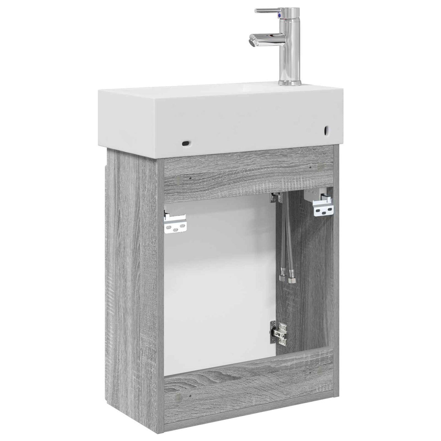 vidaXL Bathroom Vanity Unit with Tap Grey Sonoma 45.5 x 22.5 x 84 cm