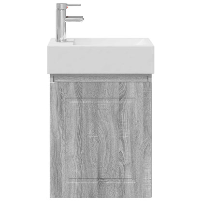 vidaXL Bathroom Vanity Unit with Tap Grey Sonoma 45.5 x 22.5 x 84 cm