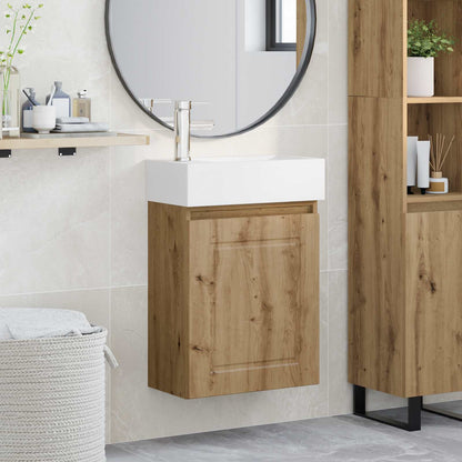 vidaXL Bathroom Vanity Unit with Tap Artisan Oak 45.5 x 22.5 x 84 cm