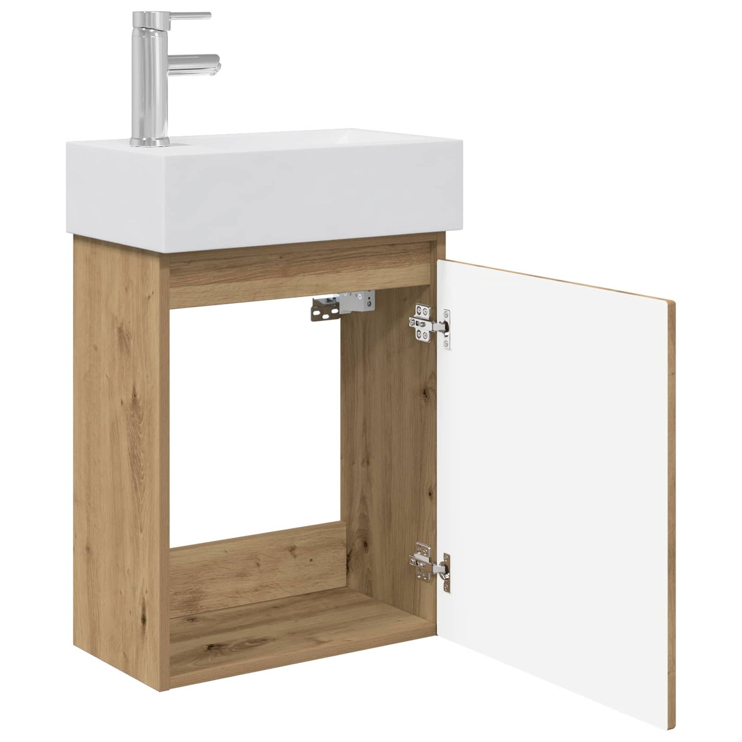 vidaXL Bathroom Vanity Unit with Tap Artisan Oak 45.5 x 22.5 x 84 cm