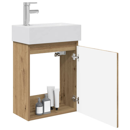 vidaXL Bathroom Vanity Unit with Tap Artisan Oak 45.5 x 22.5 x 84 cm