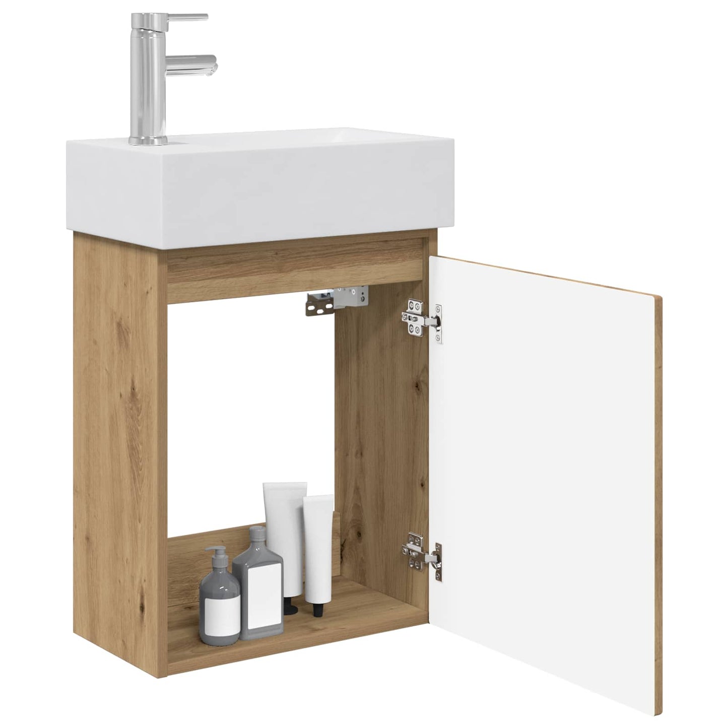 vidaXL Bathroom Vanity Unit with Tap Artisan Oak 45.5 x 22.5 x 84 cm