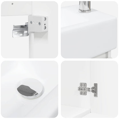 vidaXL Bathroom Vanity Unit with Tap White 45.5 x 22.5 x 84 cm