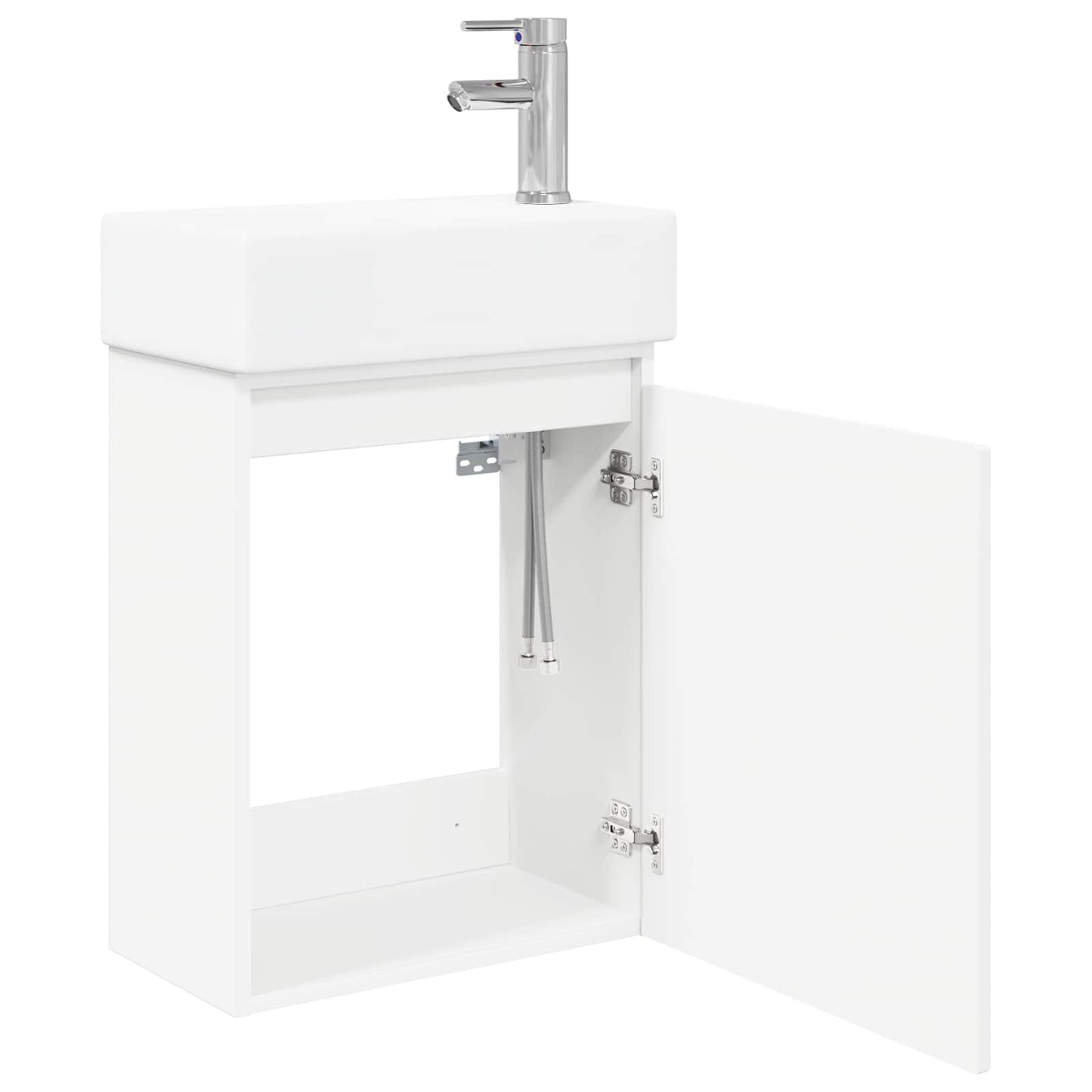 vidaXL Bathroom Vanity Unit with Tap White 45.5 x 22.5 x 84 cm