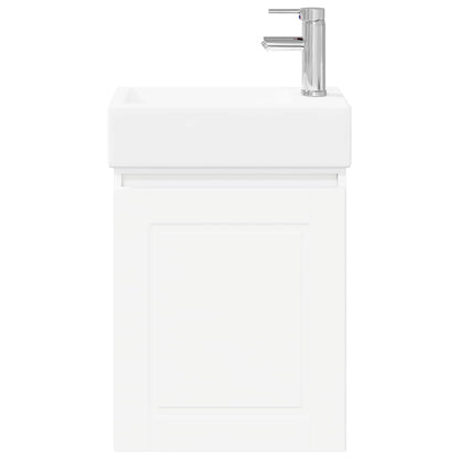 vidaXL Bathroom Vanity Unit with Tap White 45.5 x 22.5 x 84 cm