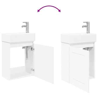 vidaXL Bathroom Vanity Unit with Tap White 45.5 x 22.5 x 84 cm