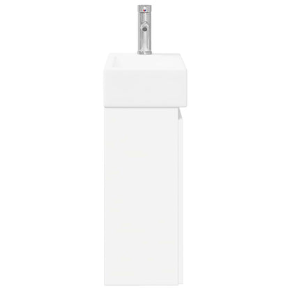vidaXL Bathroom Vanity Unit with Tap White 45.5 x 22.5 x 84 cm