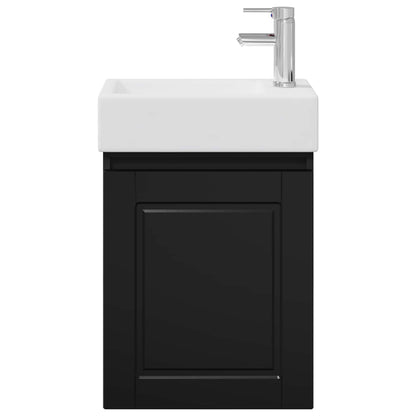 vidaXL Bathroom Vanity Unit with Tap Black 45.5 x 22.5 x 84 cm
