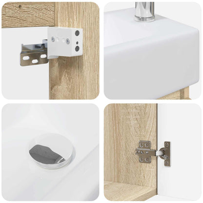 vidaXL Bathroom Vanity Unit with Tap Sonoma Oak 45.5 x 22.5 x 84 cm