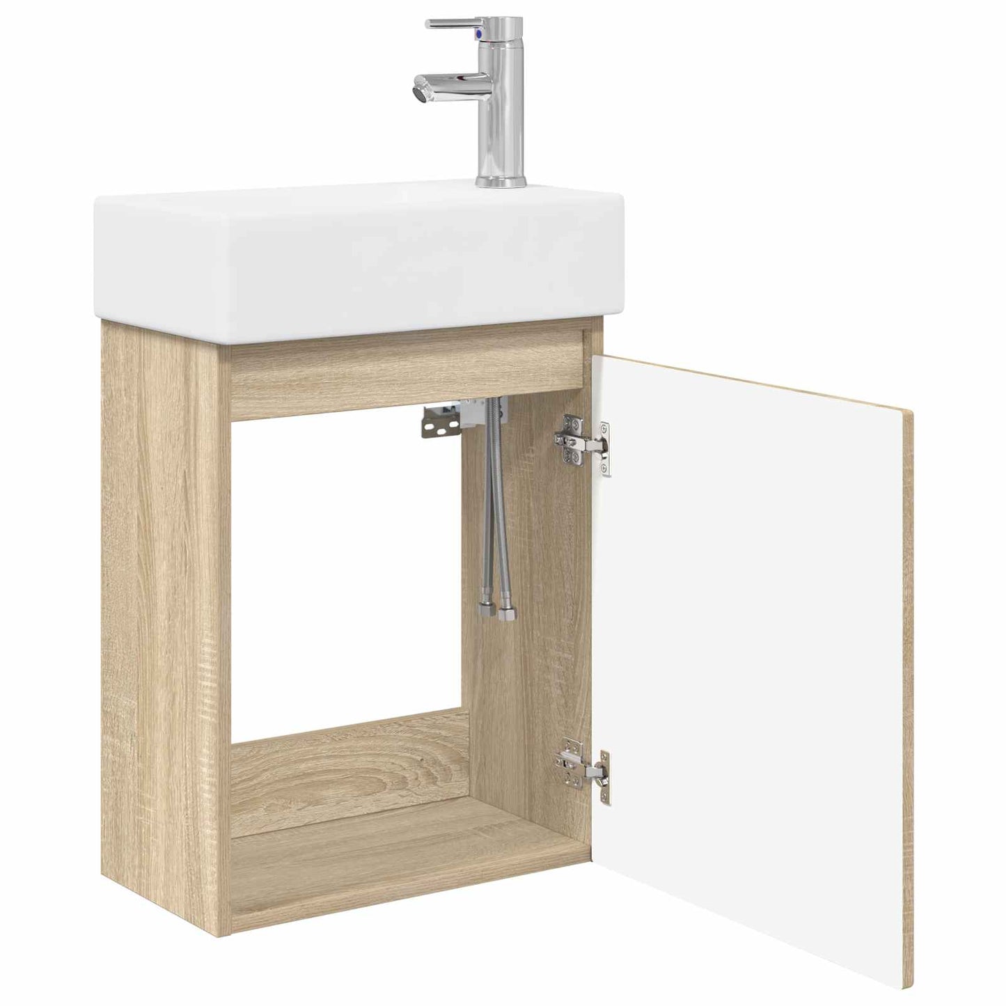 vidaXL Bathroom Vanity Unit with Tap Sonoma Oak 45.5 x 22.5 x 84 cm