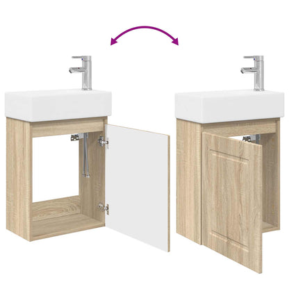 vidaXL Bathroom Vanity Unit with Tap Sonoma Oak 45.5 x 22.5 x 84 cm