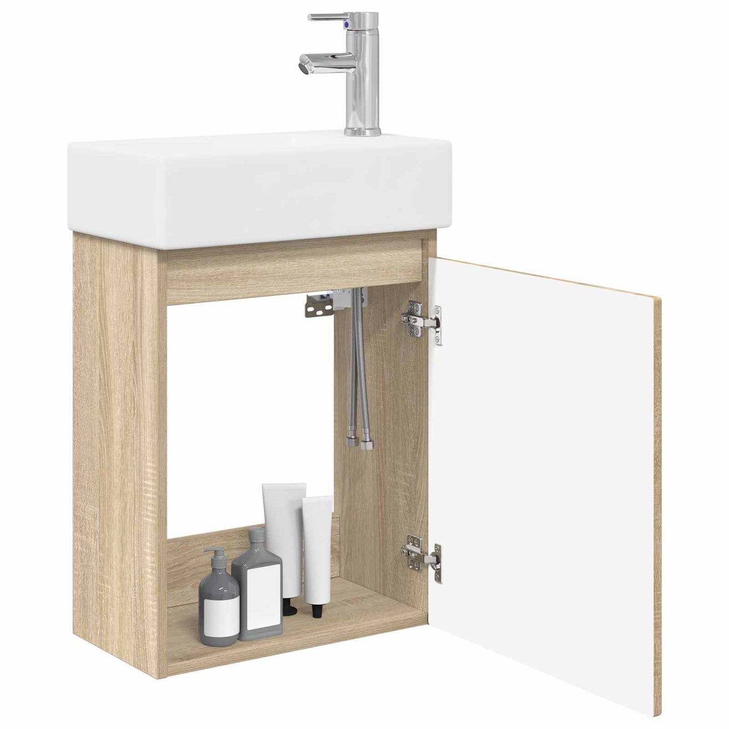 vidaXL Bathroom Vanity Unit with Tap Sonoma Oak 45.5 x 22.5 x 84 cm