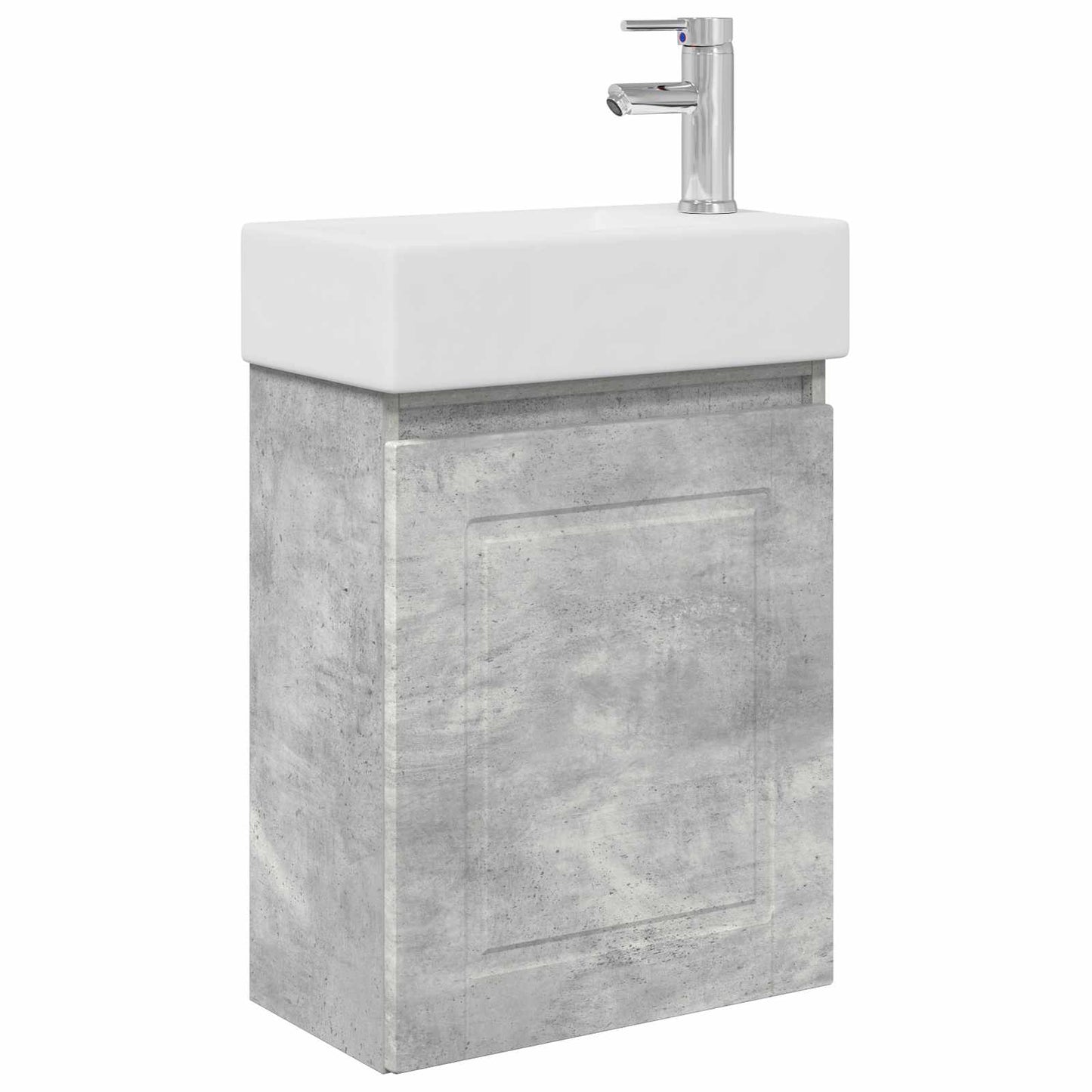 vidaXL Bathroom Vanity Unit with Tap Concrete Grey 45.5 x 22.5 x 84 cm