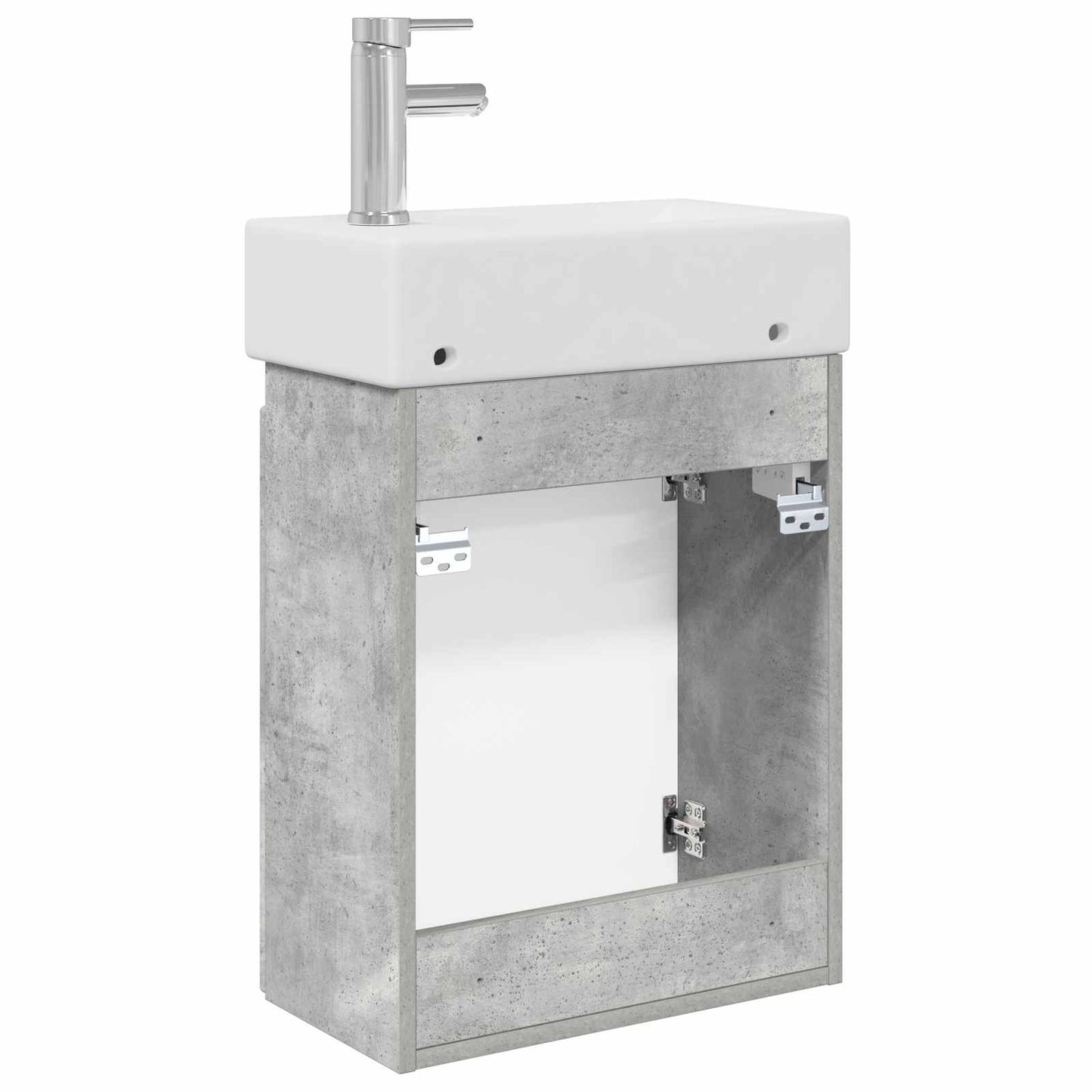 vidaXL Bathroom Vanity Unit with Tap Concrete Grey 45.5 x 22.5 x 84 cm