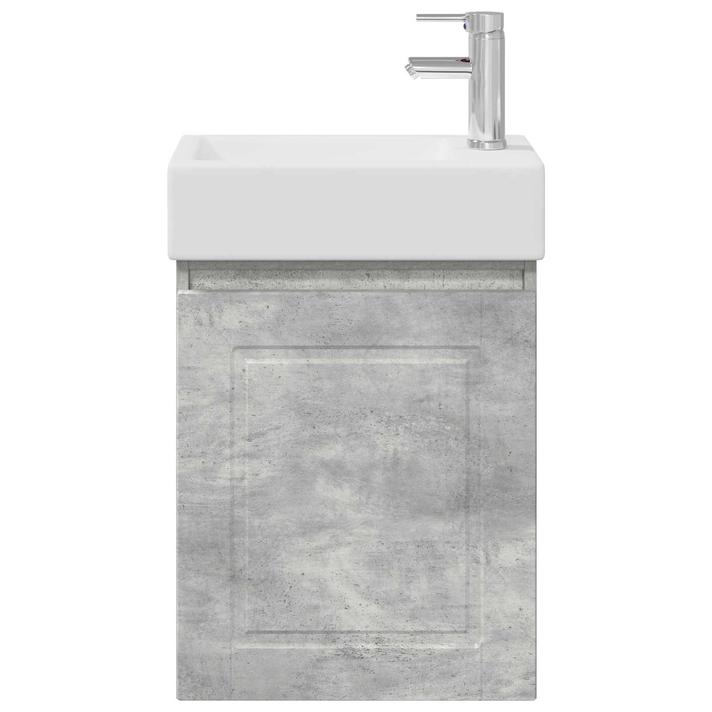 vidaXL Bathroom Vanity Unit with Tap Concrete Grey 45.5 x 22.5 x 84 cm