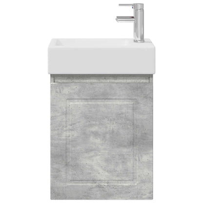 vidaXL Bathroom Vanity Unit with Tap Concrete Grey 45.5 x 22.5 x 84 cm