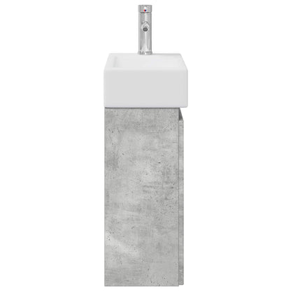 vidaXL Bathroom Vanity Unit with Tap Concrete Grey 45.5 x 22.5 x 84 cm