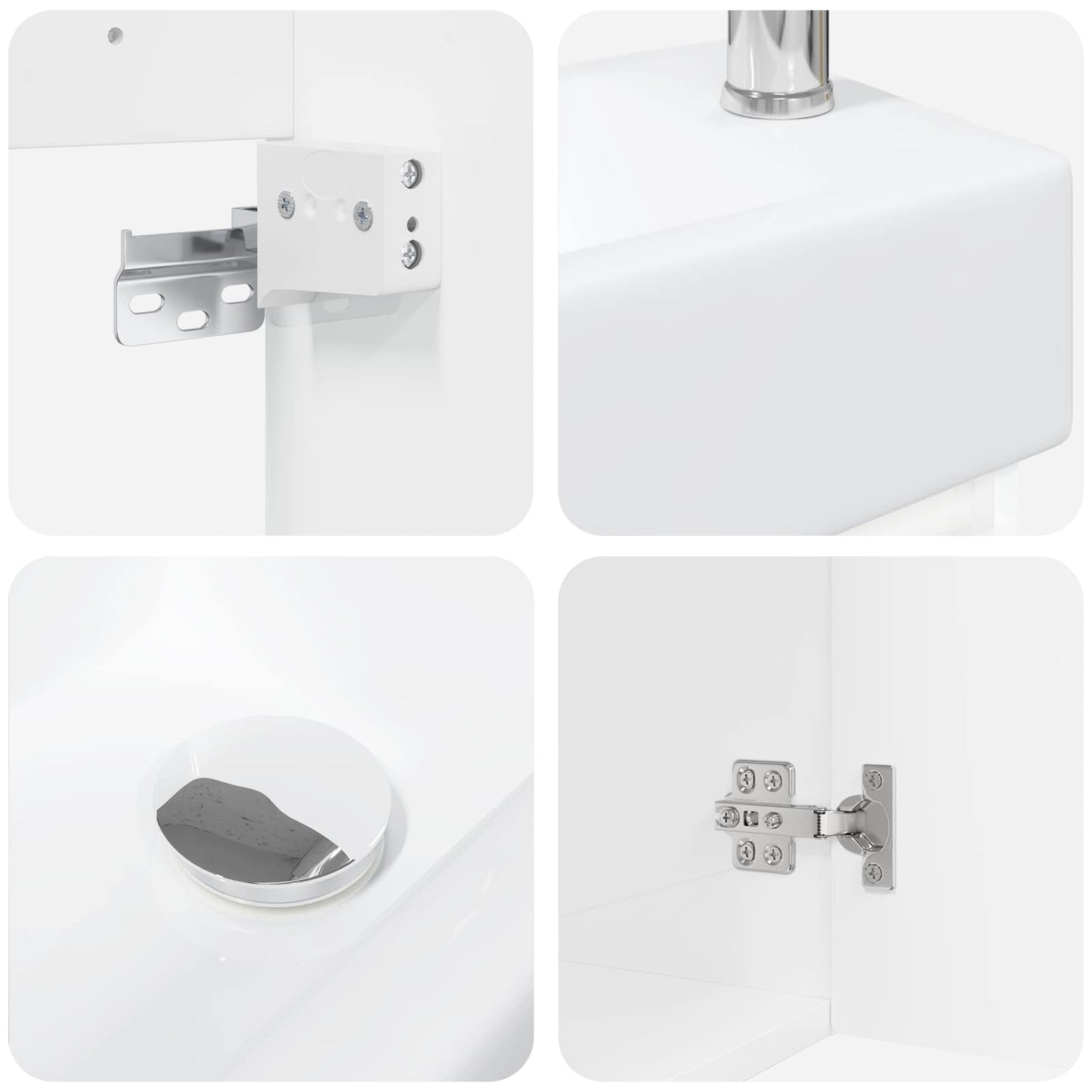 vidaXL Bathroom Vanity Unit with Tap High Gloss White