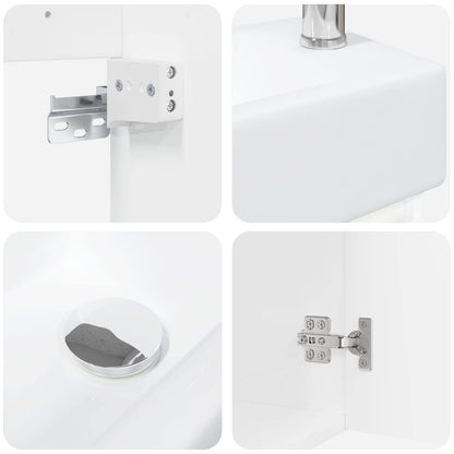vidaXL Bathroom Vanity Unit with Tap High Gloss White