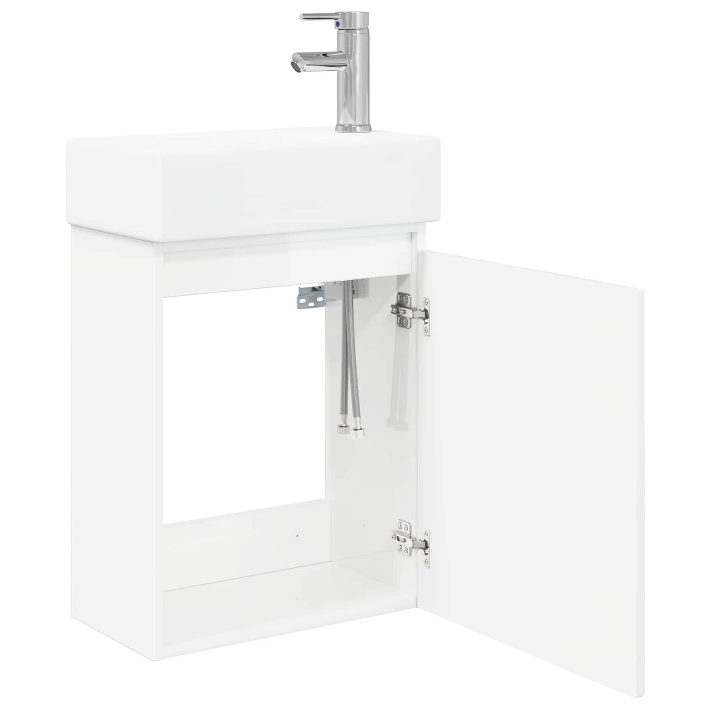 vidaXL Bathroom Vanity Unit with Tap High Gloss White