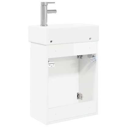 vidaXL Bathroom Vanity Unit with Tap High Gloss White