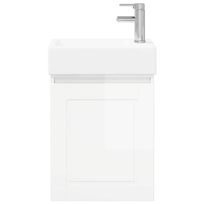 vidaXL Bathroom Vanity Unit with Tap High Gloss White