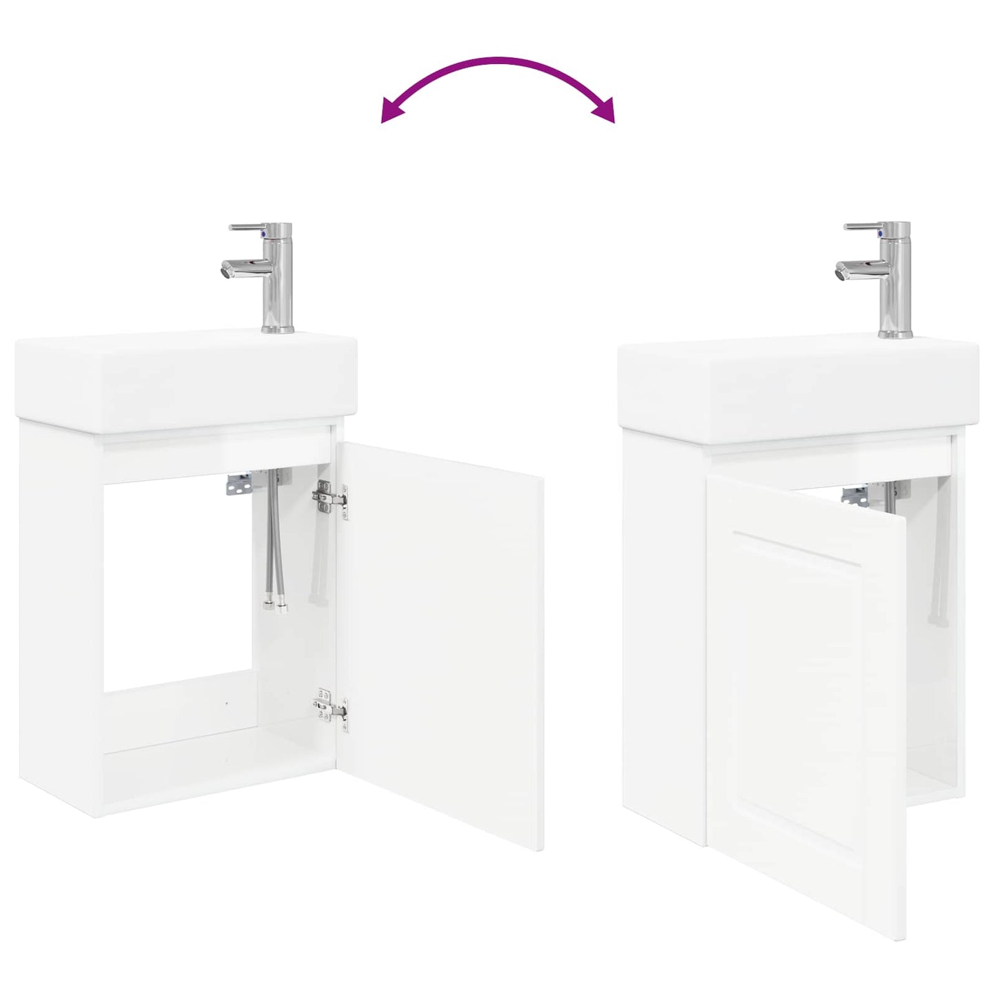 vidaXL Bathroom Vanity Unit with Tap High Gloss White