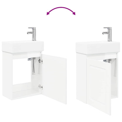 vidaXL Bathroom Vanity Unit with Tap High Gloss White