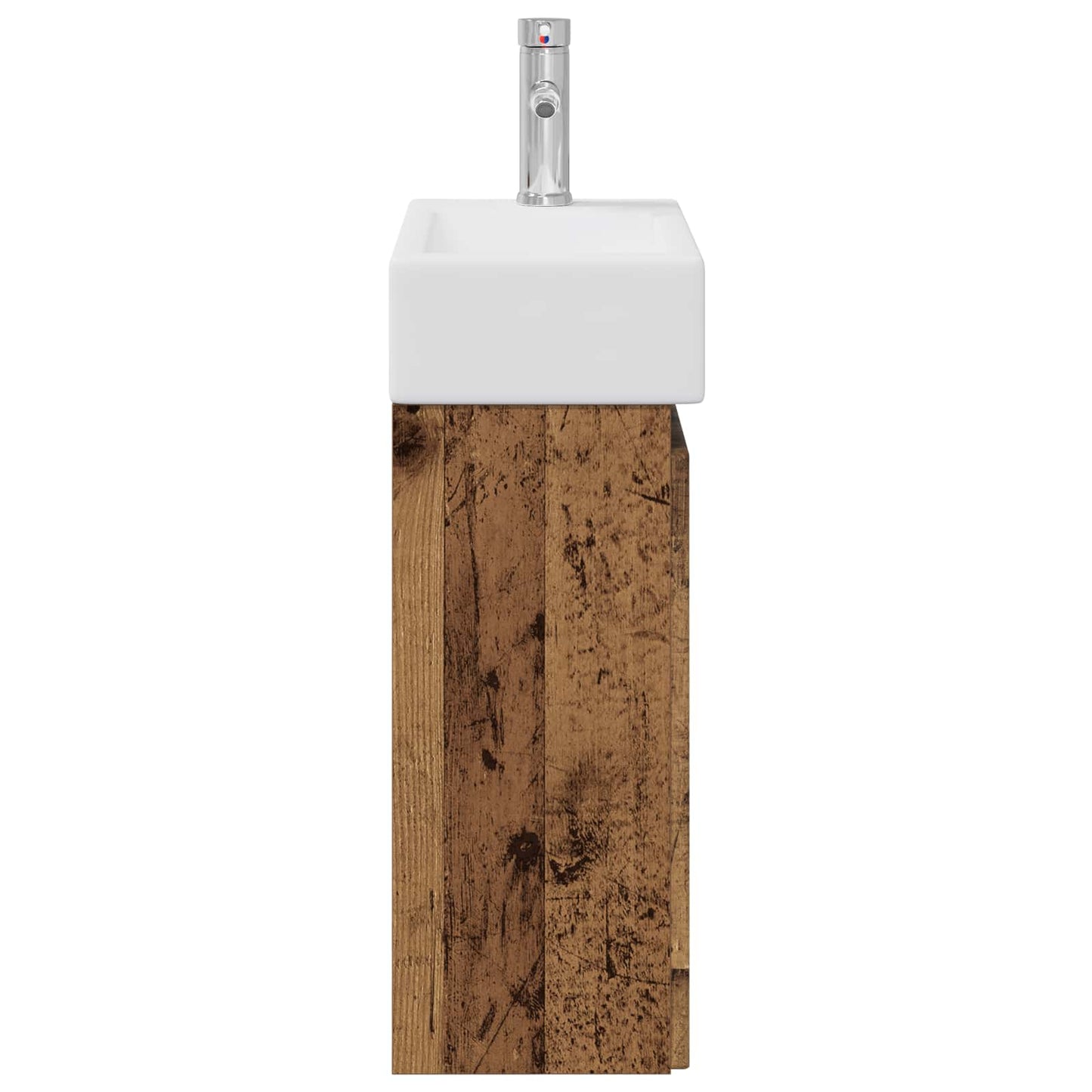 vidaXL Bathroom Vanity Unit with Tap Old Wood 45.5 x 22.5 x 84 cm