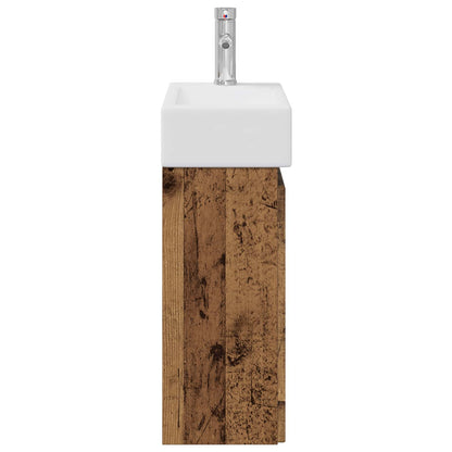 vidaXL Bathroom Vanity Unit with Tap Old Wood 45.5 x 22.5 x 84 cm