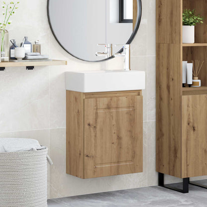 vidaXL Bathroom Vanity Unit with Tap Artisan Oak 45.5 x 22.5 x 84 cm
