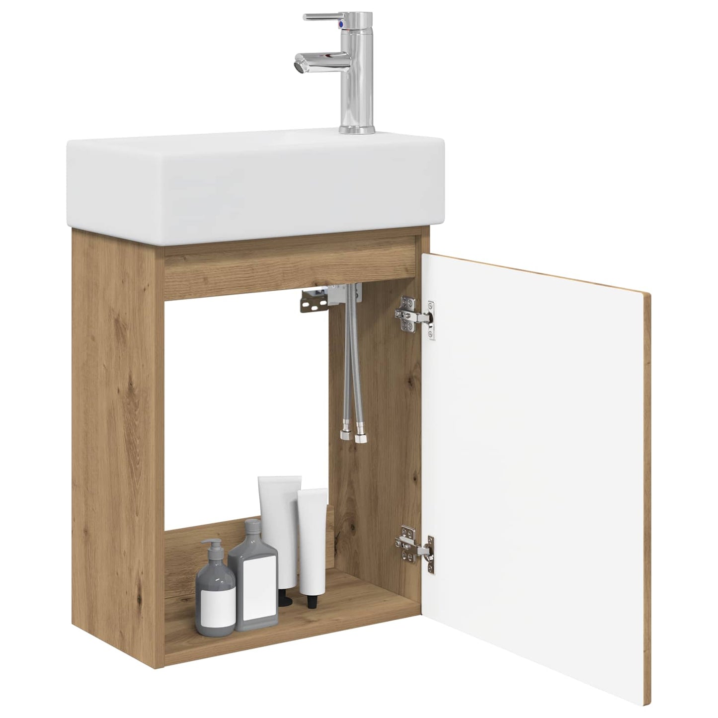 vidaXL Bathroom Vanity Unit with Tap Artisan Oak 45.5 x 22.5 x 84 cm