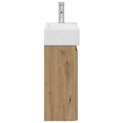 vidaXL Bathroom Vanity Unit with Tap Artisan Oak 45.5 x 22.5 x 84 cm