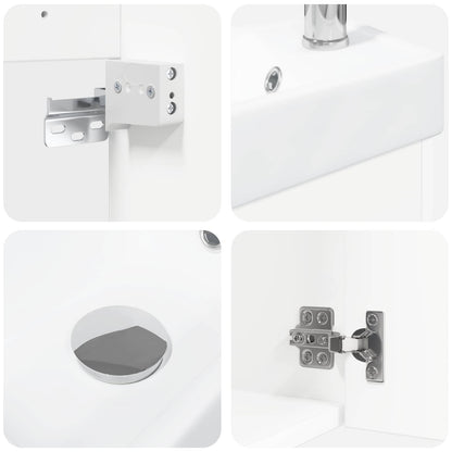 vidaXL Bathroom Vanity Unit with Tap White 40.5 x 22.5 x 62 cm
