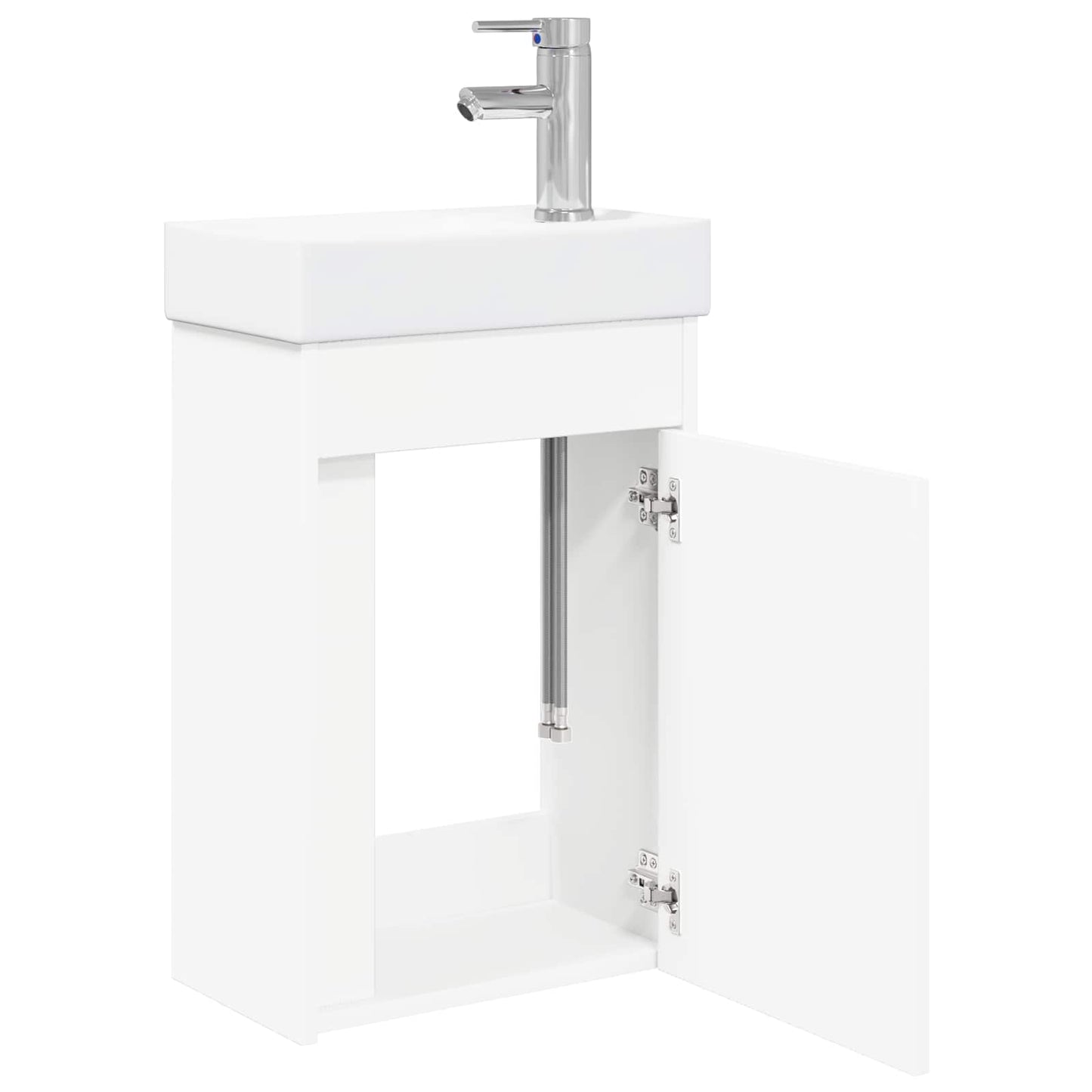 vidaXL Bathroom Vanity Unit with Tap White 40.5 x 22.5 x 62 cm