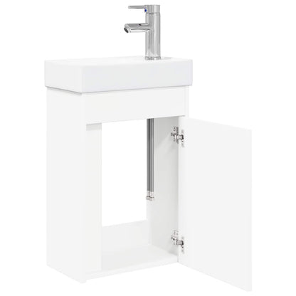 vidaXL Bathroom Vanity Unit with Tap White 40.5 x 22.5 x 62 cm