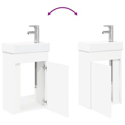 vidaXL Bathroom Vanity Unit with Tap White 40.5 x 22.5 x 62 cm
