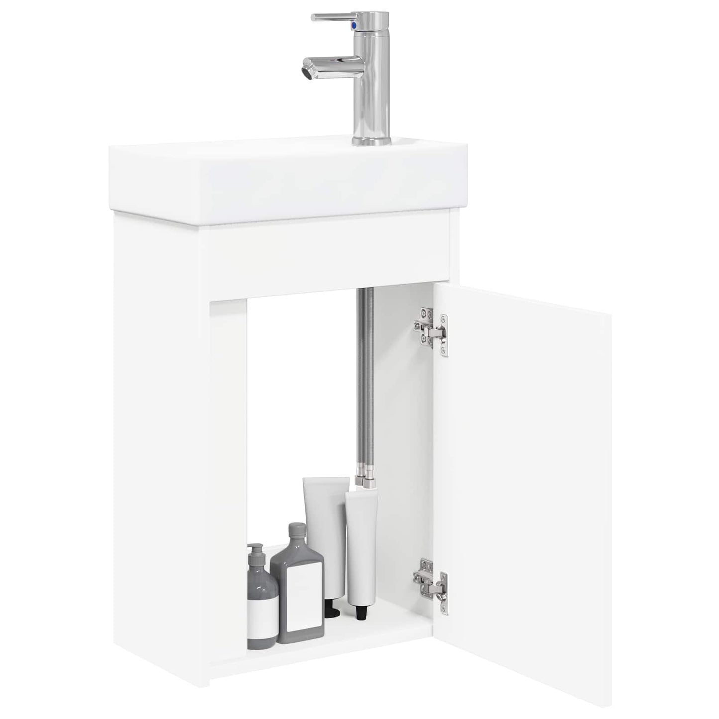 vidaXL Bathroom Vanity Unit with Tap White 40.5 x 22.5 x 62 cm