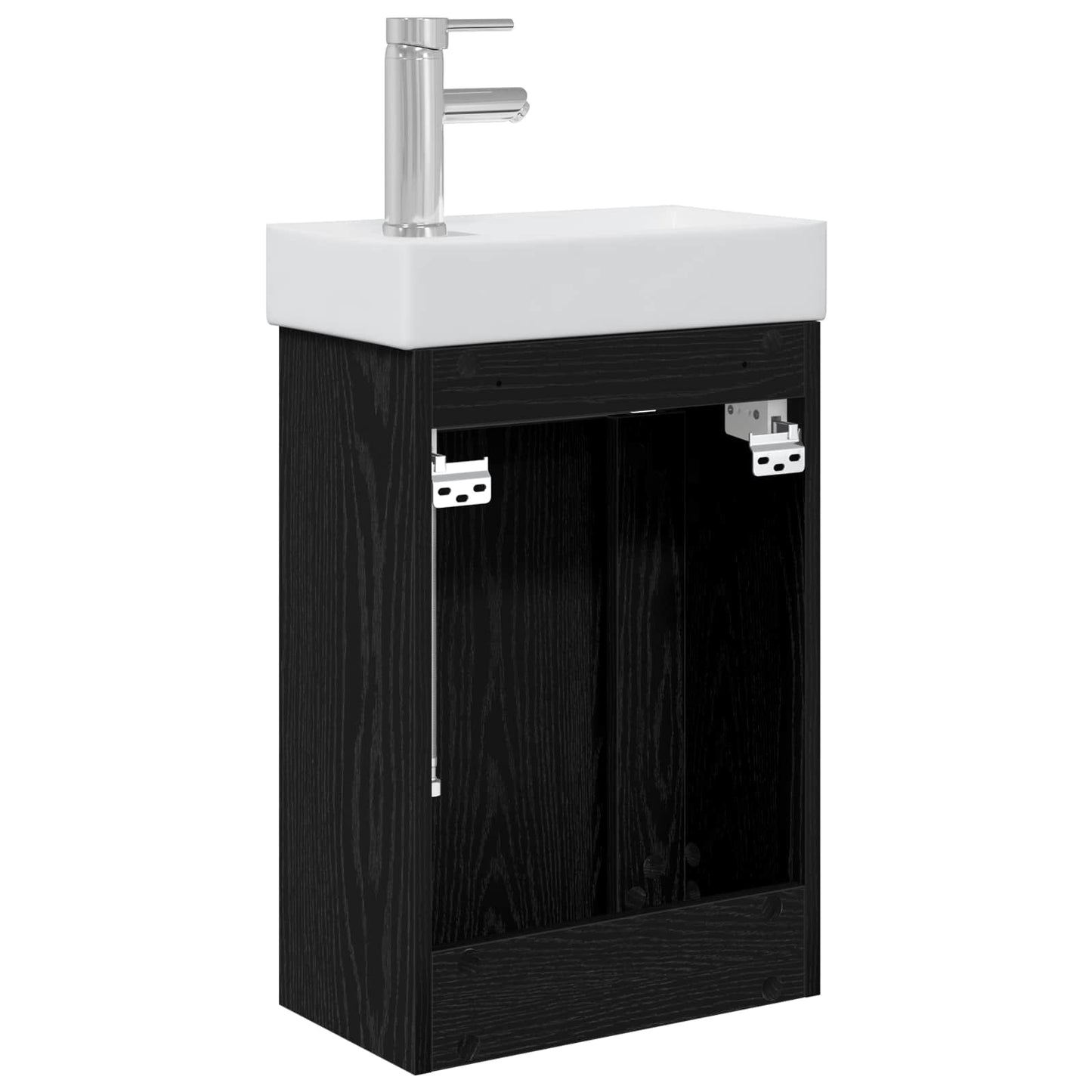 vidaXL Bathroom Vanity Unit with Tap Black Oak 40.5 x 22.5 x 62 cm
