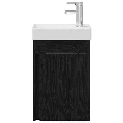 vidaXL Bathroom Vanity Unit with Tap Black Oak 40.5 x 22.5 x 62 cm