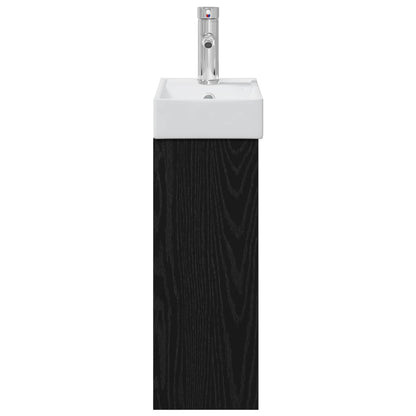 vidaXL Bathroom Vanity Unit with Tap Black Oak 40.5 x 22.5 x 62 cm