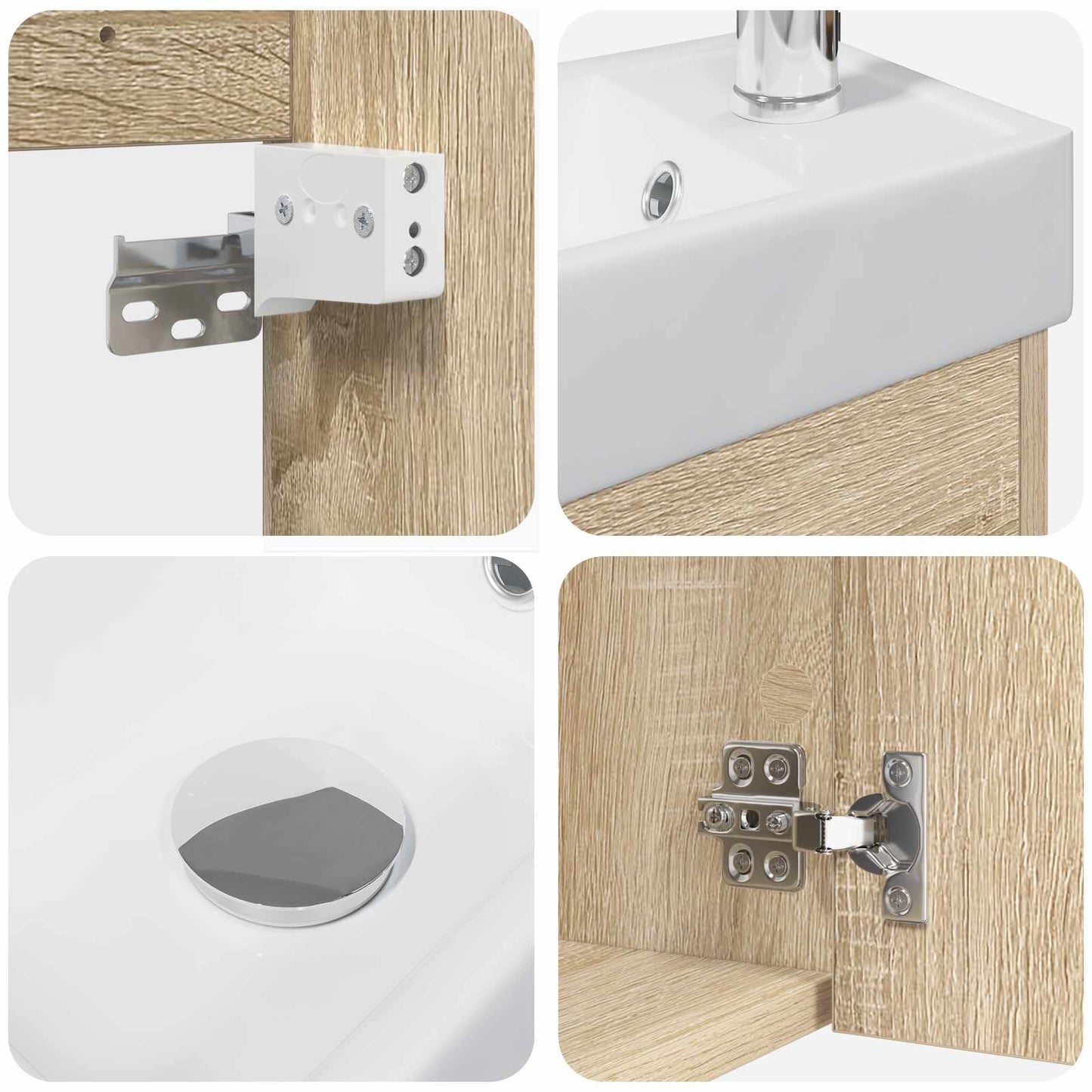 vidaXL Bathroom Vanity Unit with Tap Sonoma Oak 40.5 x 22.5 x 62 cm