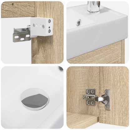 vidaXL Bathroom Vanity Unit with Tap Sonoma Oak 40.5 x 22.5 x 62 cm