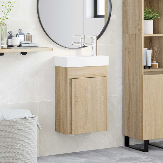 vidaXL Bathroom Vanity Unit with Tap Sonoma Oak 40.5 x 22.5 x 62 cm
