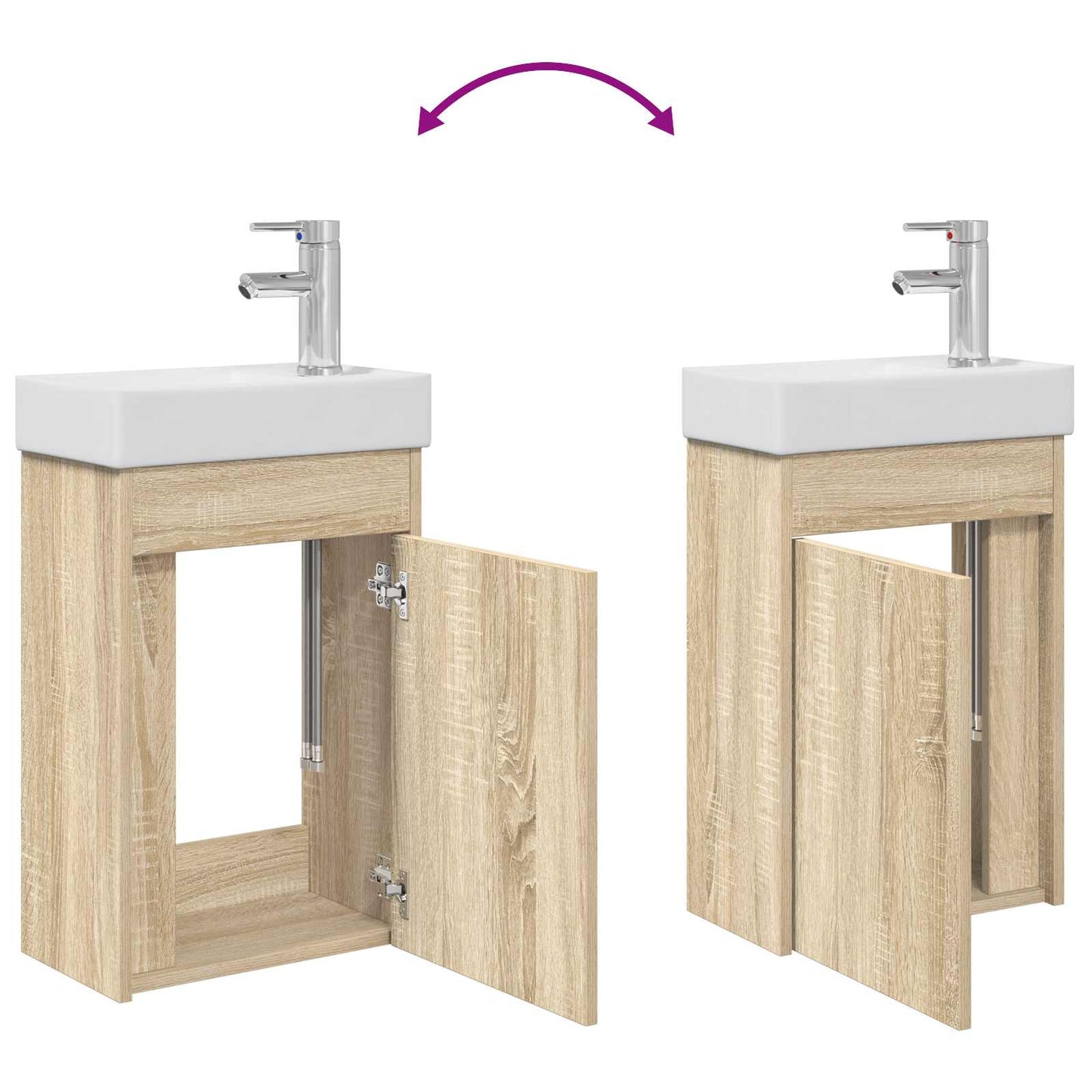 vidaXL Bathroom Vanity Unit with Tap Sonoma Oak 40.5 x 22.5 x 62 cm