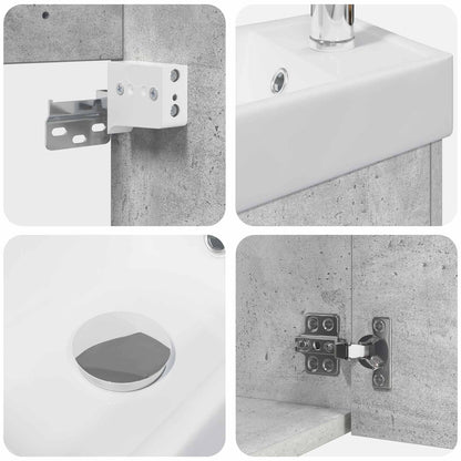 vidaXL Bathroom Vanity Unit with Tap Concrete Grey 40.5 x 22.5 x 62 cm